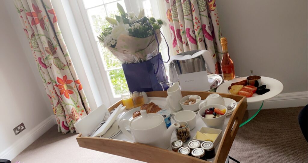 Rudding park hotel breakfast in bed