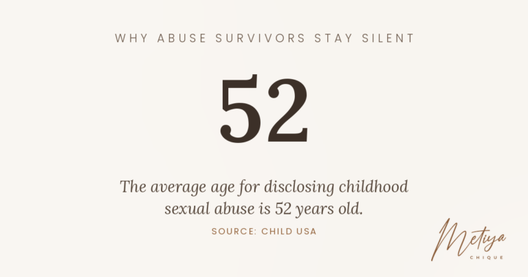 Why do abuse survivors stay silent? the average age of disclosing is 52